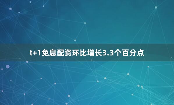 t+1免息配资环比增长3.3个百分点